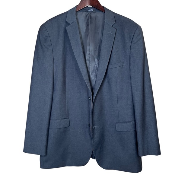 Caravelli Harry 2-Button Blazer Superior 150s Sz 46L Suit Jacket Dark Gray Italy - Picture 11 of 11